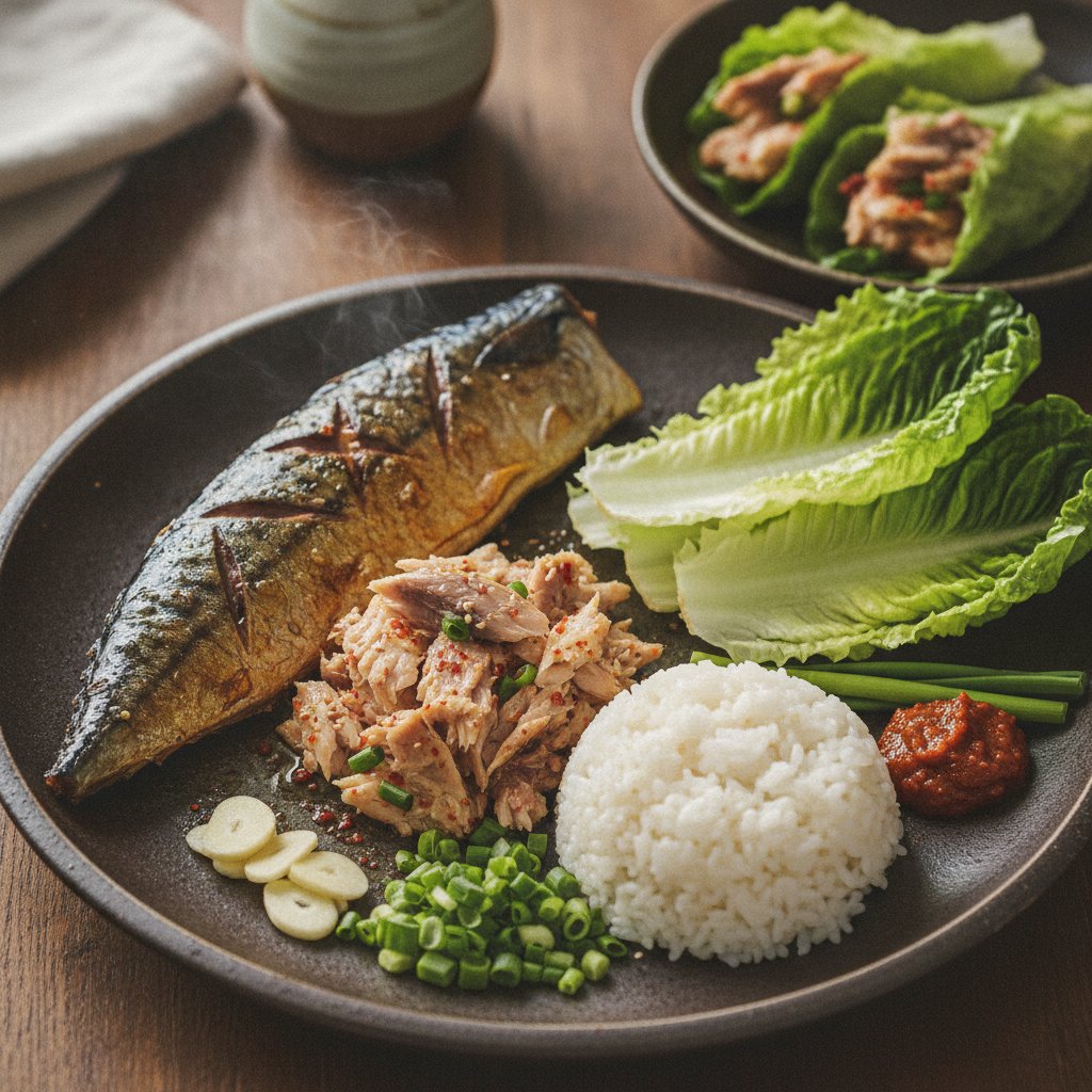 Grilled Mackerel Lettuce Wraps