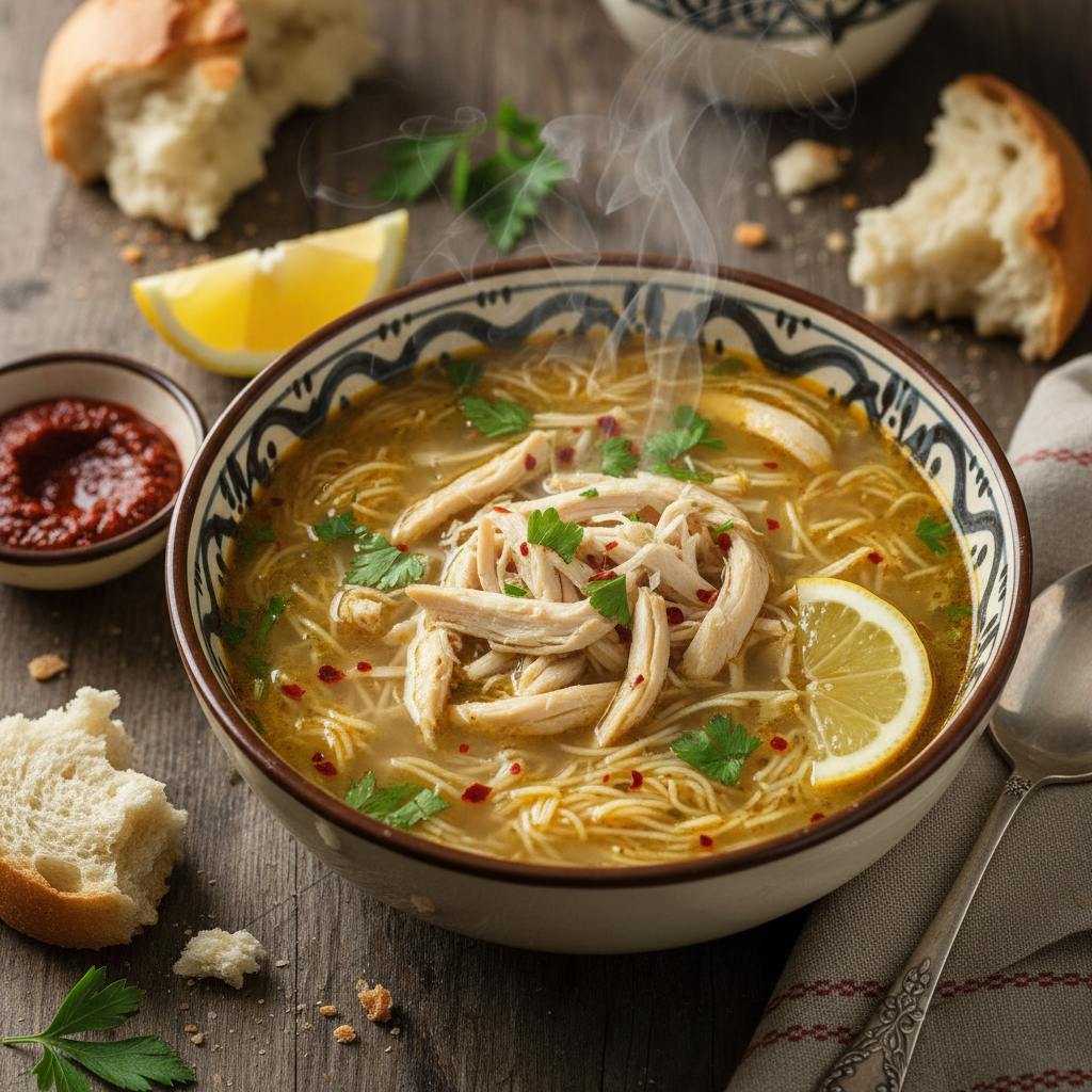 Turkish Chicken Vermicelli Soup — Tavuk Suyu Sehriyeli