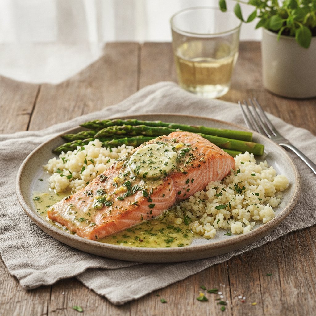Baked Salmon with Herb Butter (Keto)