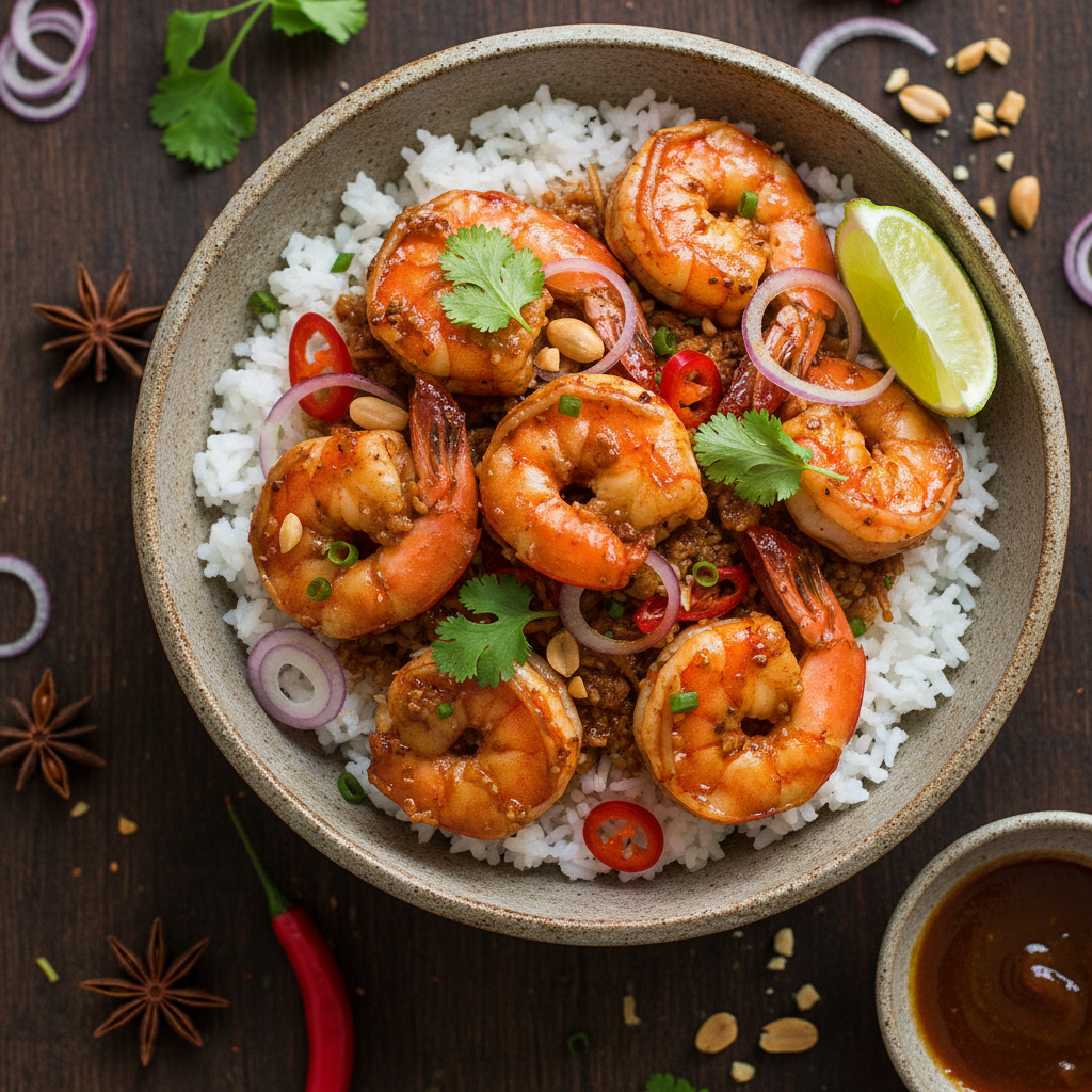 Lemongrass and Tamarind Sofrito Prawn Bowl