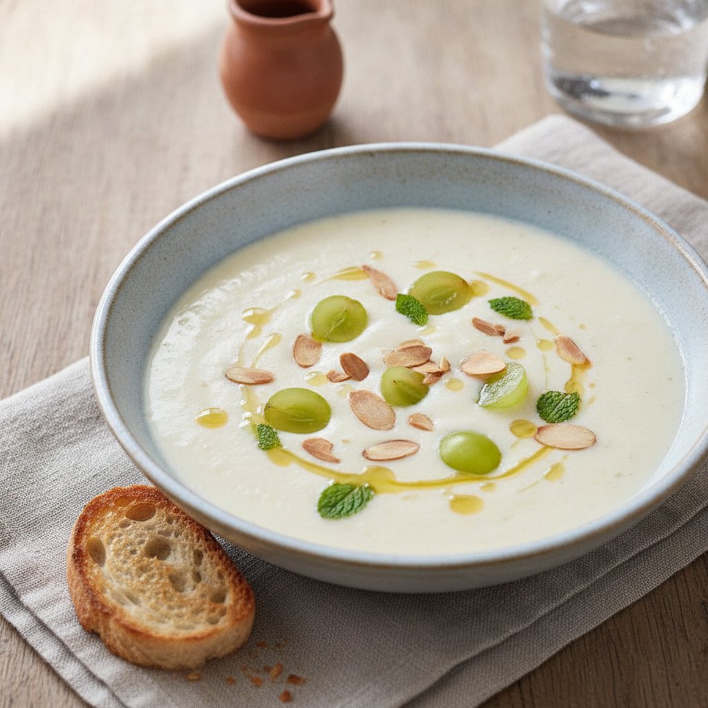 White Almond Grape Soup (Low-Calorie)