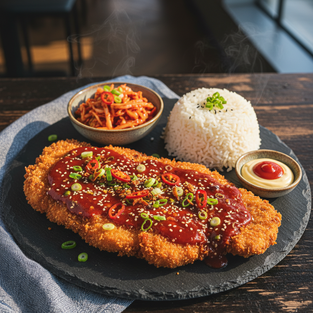 Crispy Chili Chicken Cutlet - Gochujang Schnitzel