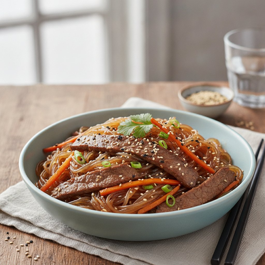 Sweet Potato Noodles with Sesame Beef