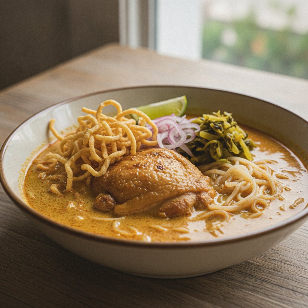 Northern Curried Noodle Soup With Chicken (Gluten-Free)