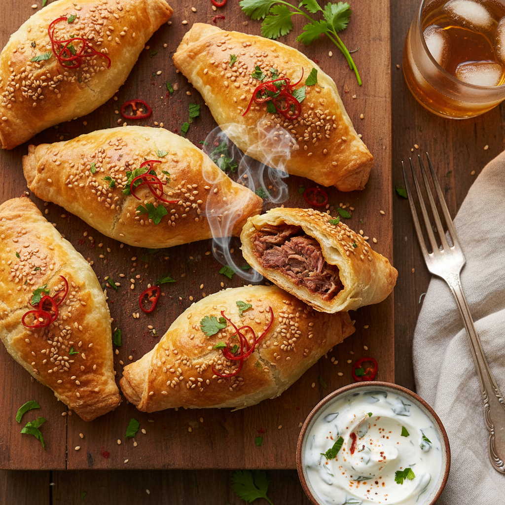 Spiced Brisket Phyllo Pastries — Brisket and Harissa Bourekas
