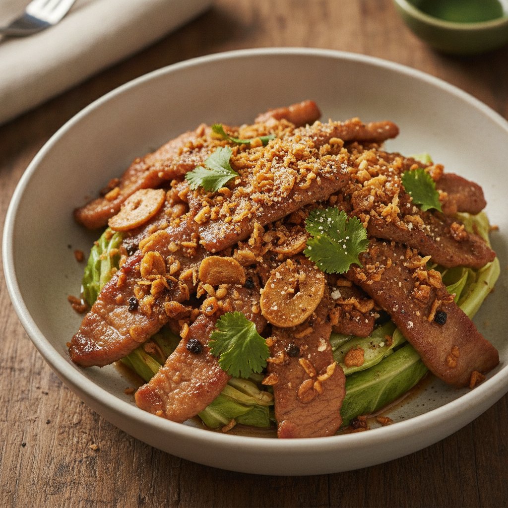 Stir-Fried Pork with Garlic and Pepper (Keto)