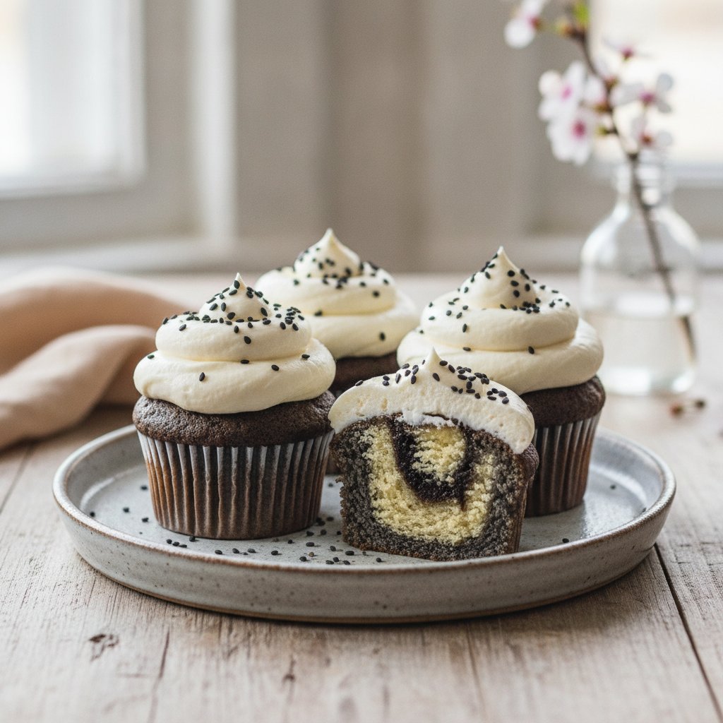 Black Sesame Cupcakes