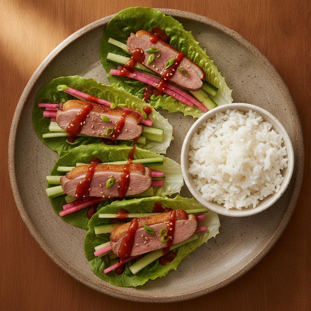 Grilled Duck Lettuce Wraps