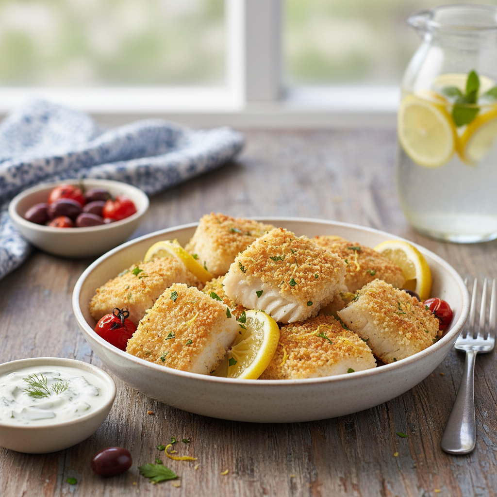 Baked Panko Lemon Cod Bites