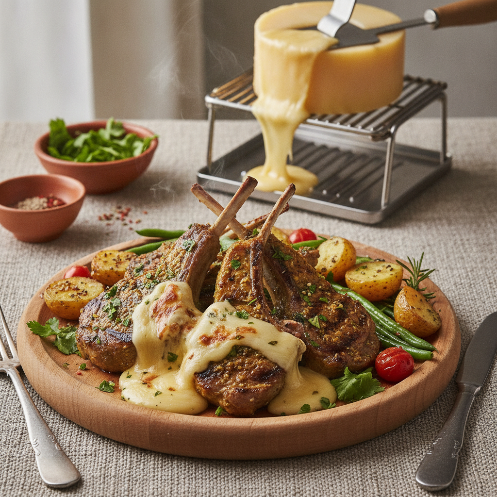 Algerian Chermoula Lamb with Swiss Raclette — Raclette Chermoula Lamb