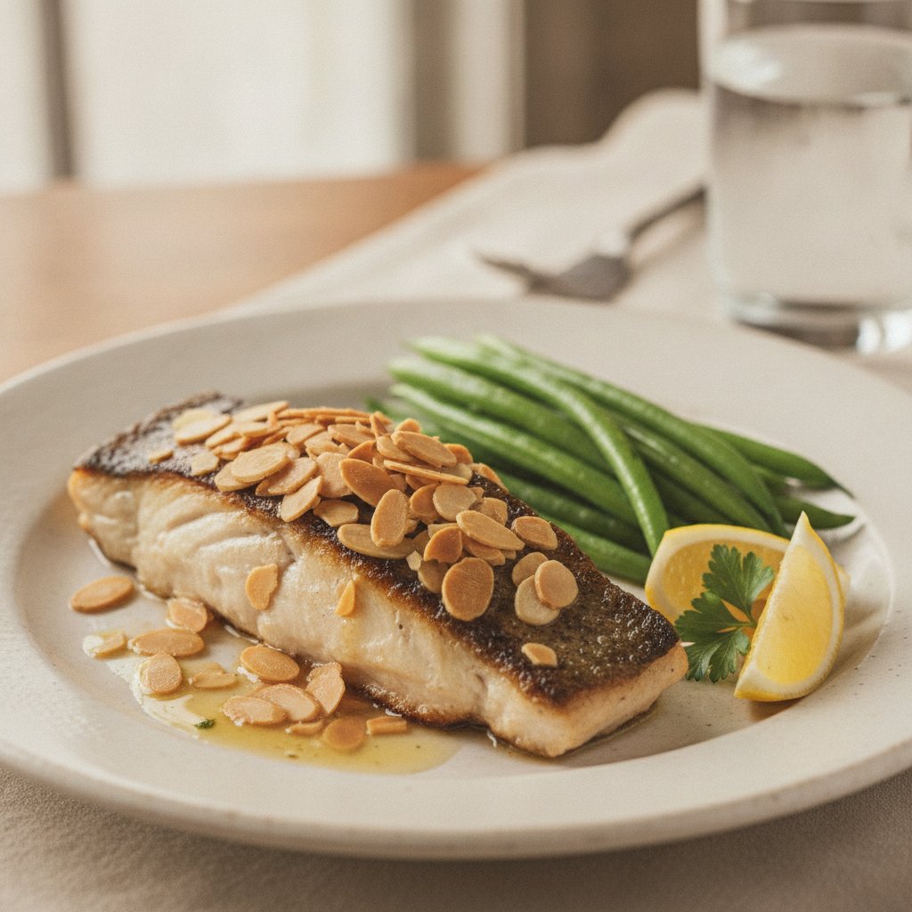 Trout Steak with Almonds (Low-Calorie)