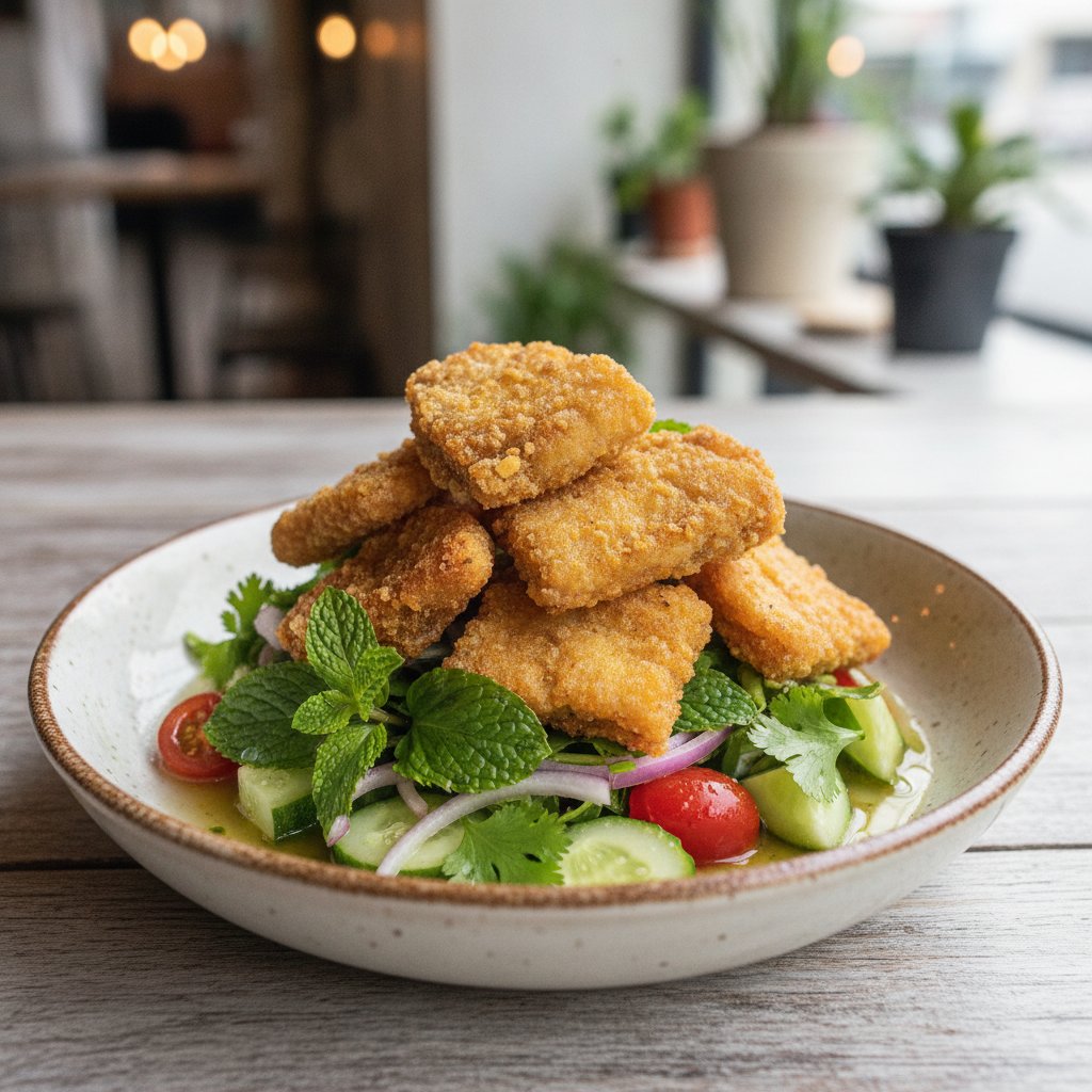 Crispy Catfish Salad (Low-Calorie)