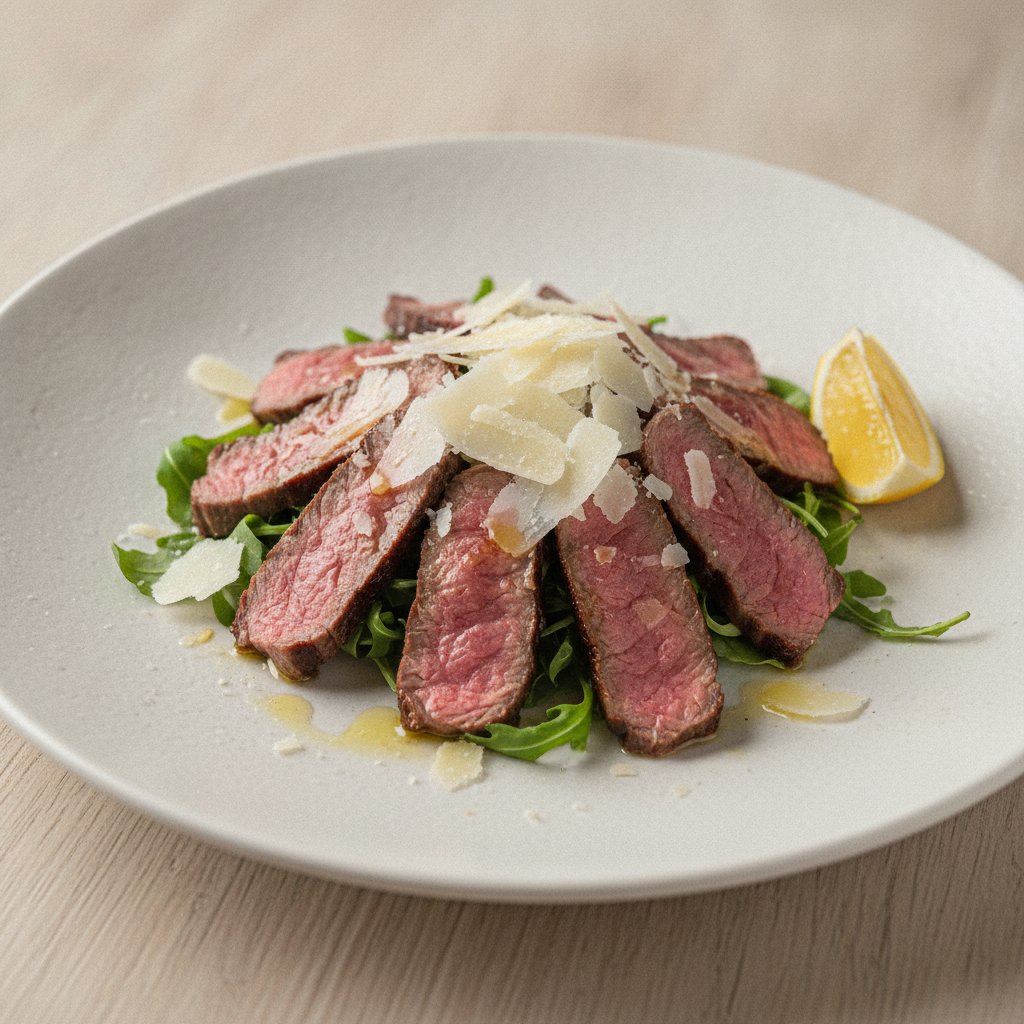 Sliced Beef Steak with Arugula