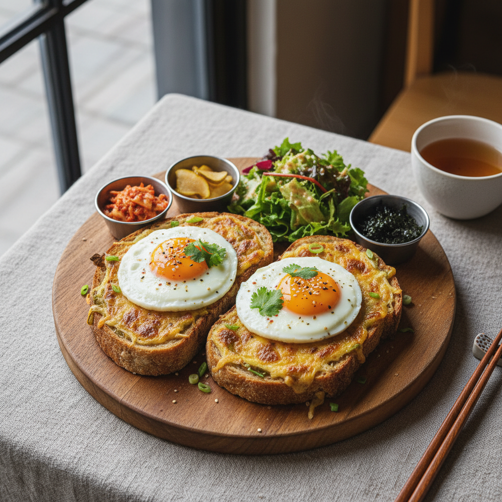 Spicy Korean Cheese Toast — Korean Doenjang Rarebit Brunch