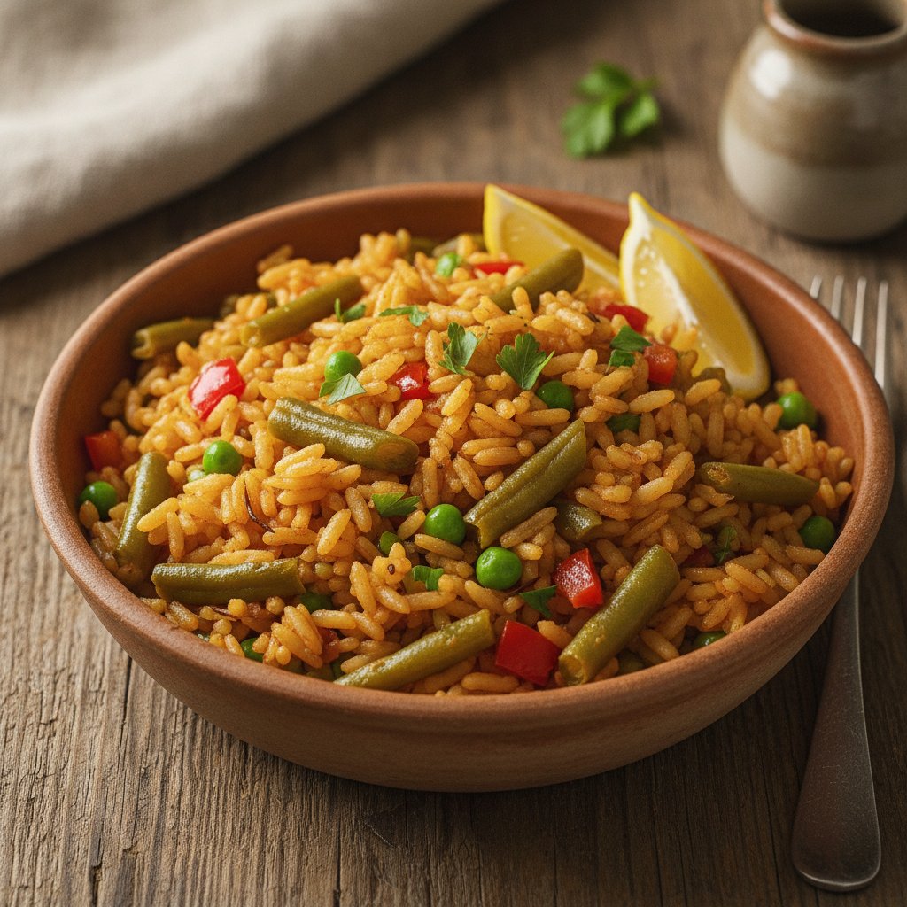 Vegetable Rice with Green Beans