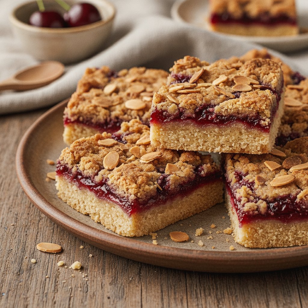 Almond Cherry Jam Bars
