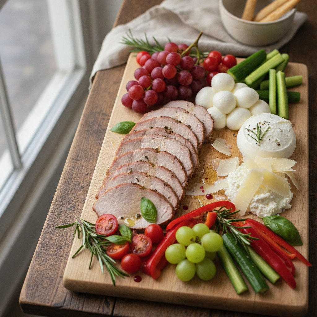 Three Cheese and Meat Board (Low-Calorie)