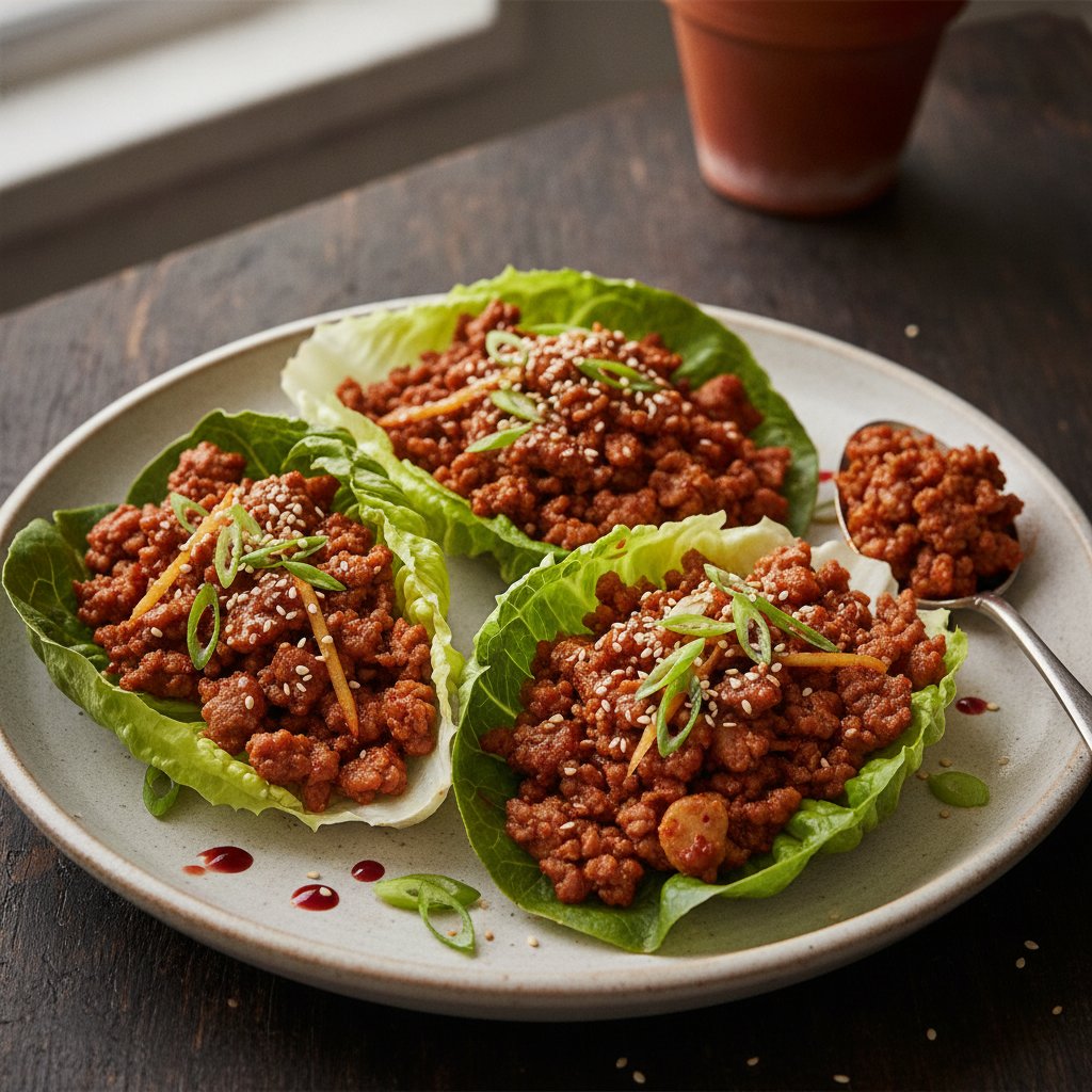 Spicy Pork Lettuce Wraps
