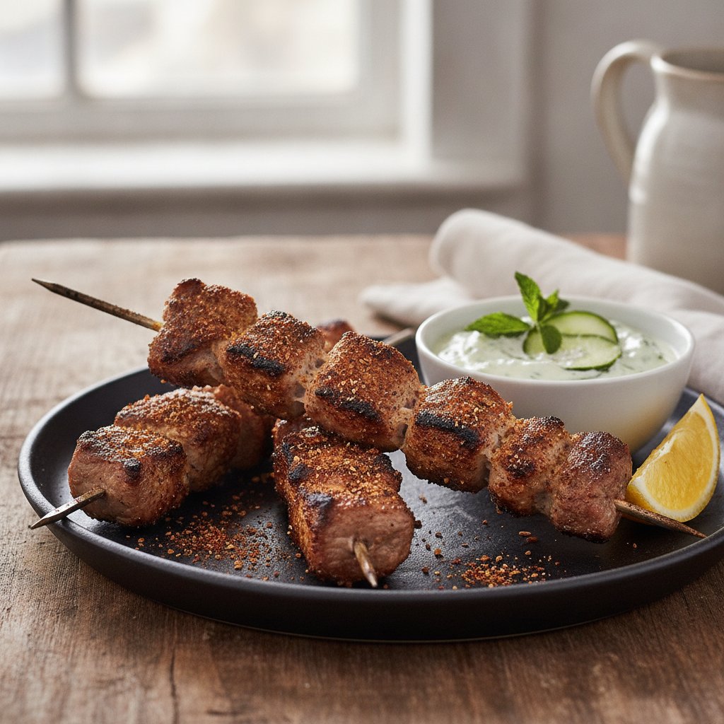 Grilled Lamb Skewers with Spice Rub (Keto)