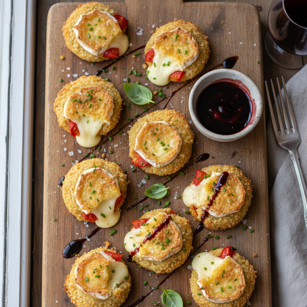 Baked Roasted Red Pepper Goat Cheese Bites