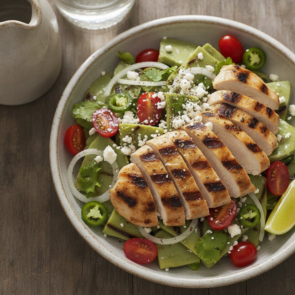 Cactus Salad with Grilled Chicken