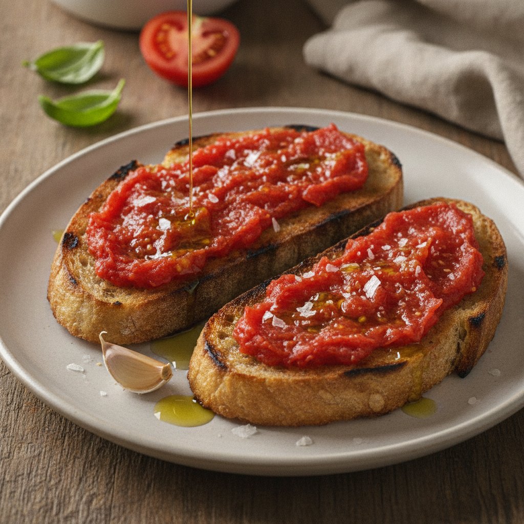 Grilled Bread with Tomato (Low-Calorie)