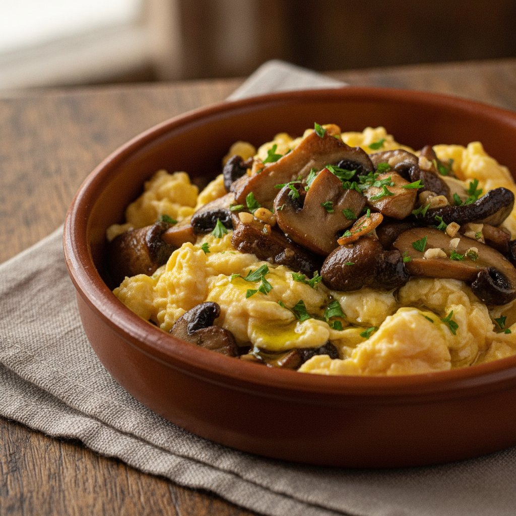 Scrambled Eggs with Wild Mushrooms (Gluten-Free)