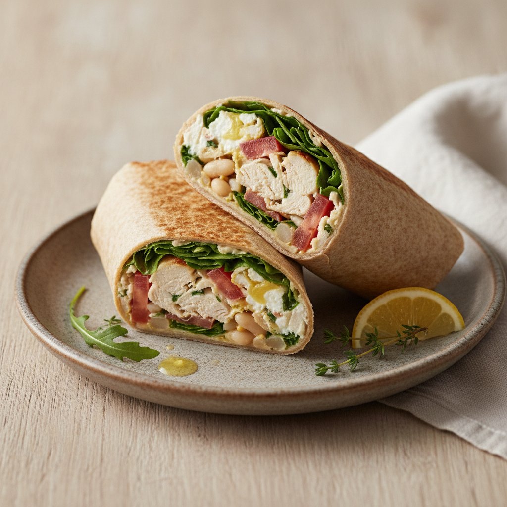 Herb Roast Chicken Wrap (High-Protein)
