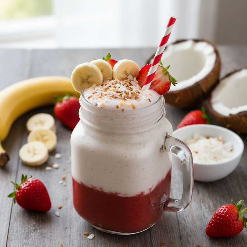 Strawberry Banana Coconut Smoothie