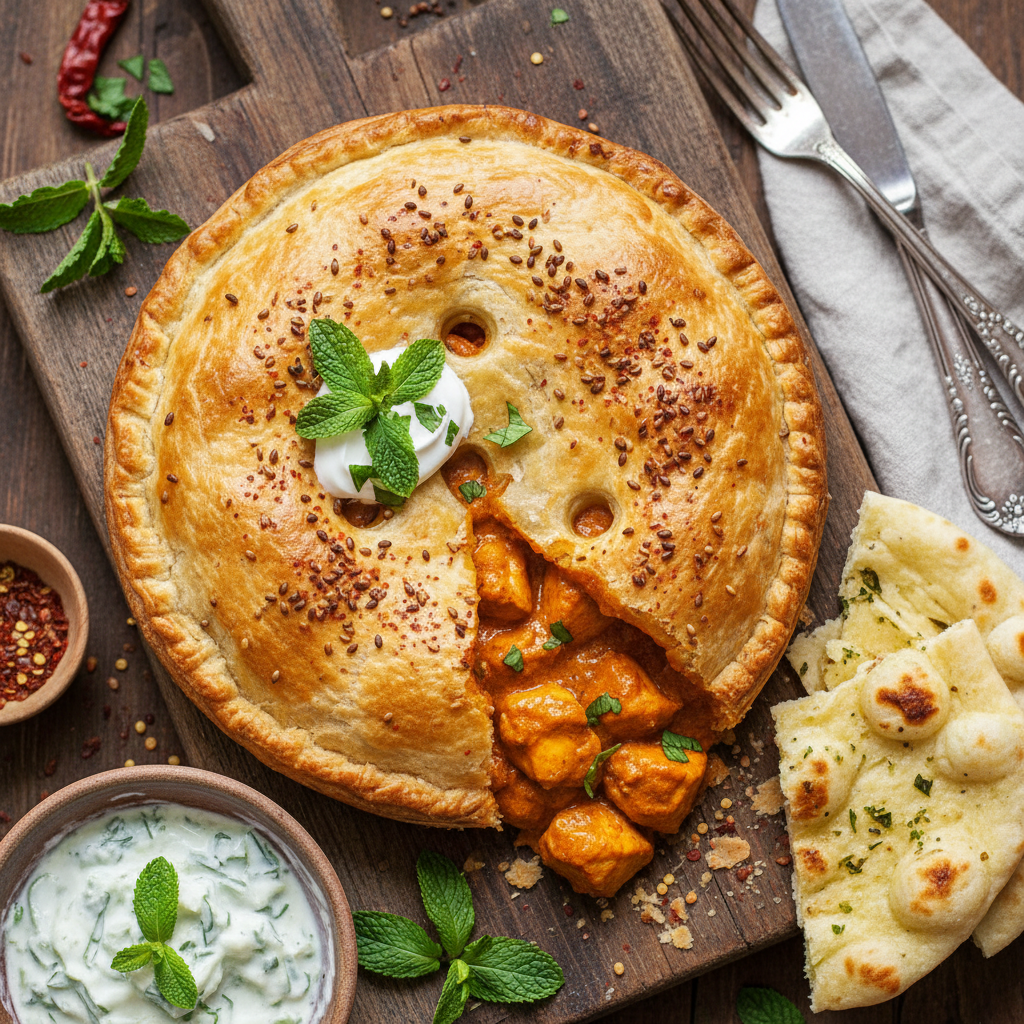 Butter Chicken Shortcrust Pie
