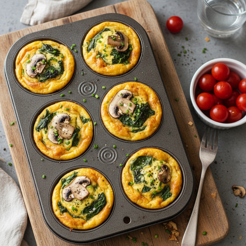 Whole30 Spinach Mushroom Egg Cups