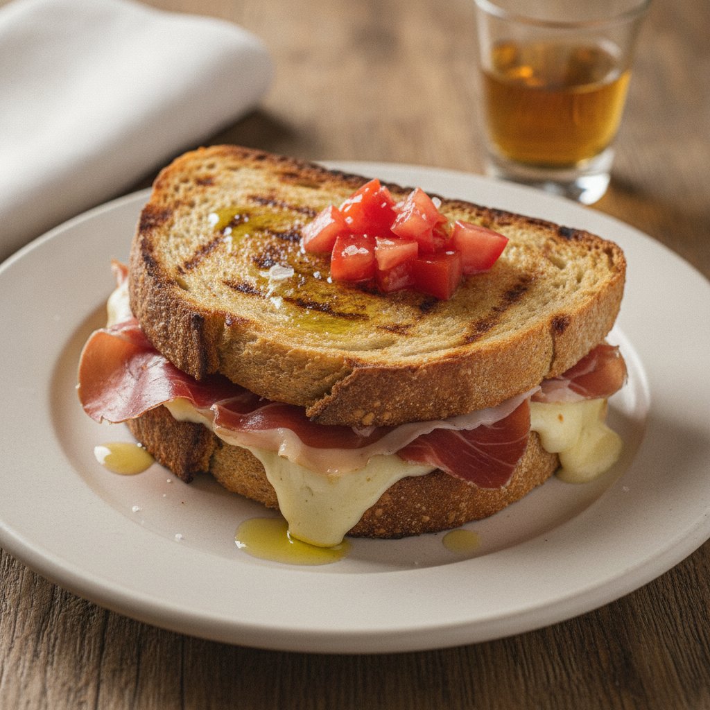 Spanish Cheese and Ham Toasted Sandwich (Gluten-Free)