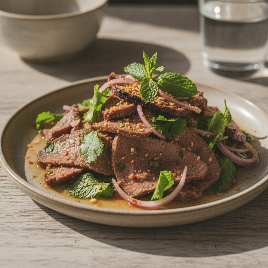 Grilled Beef Tongue Salad