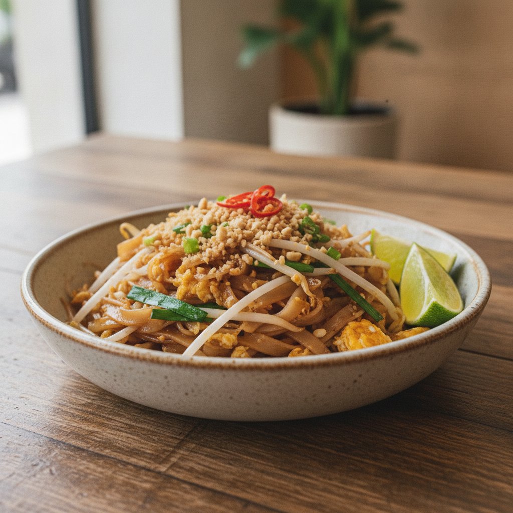 Thai Stir-Fried Rice Noodles with Egg (Low-Calorie)