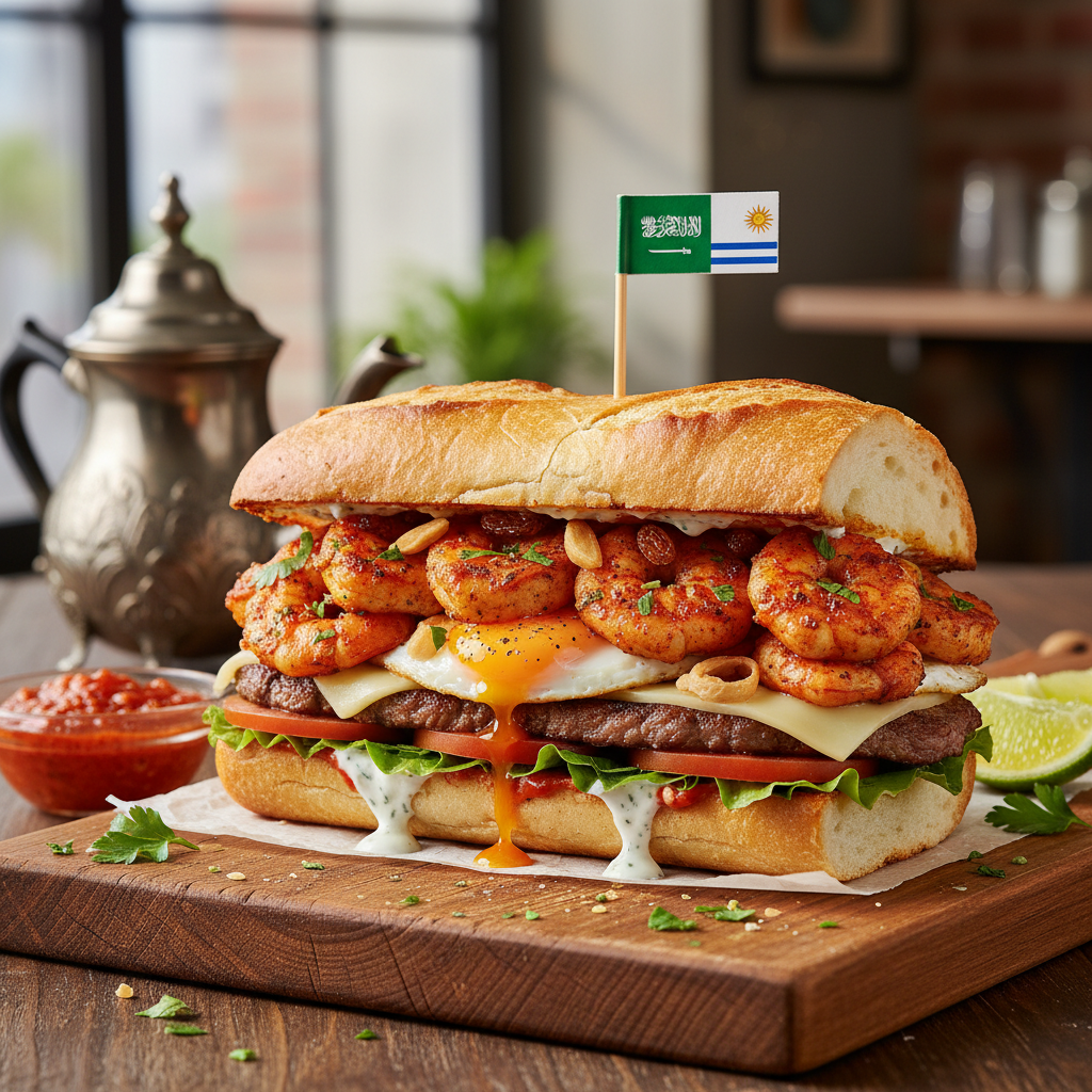 Spiced Shrimp Sandwich - Kabsa Chivito