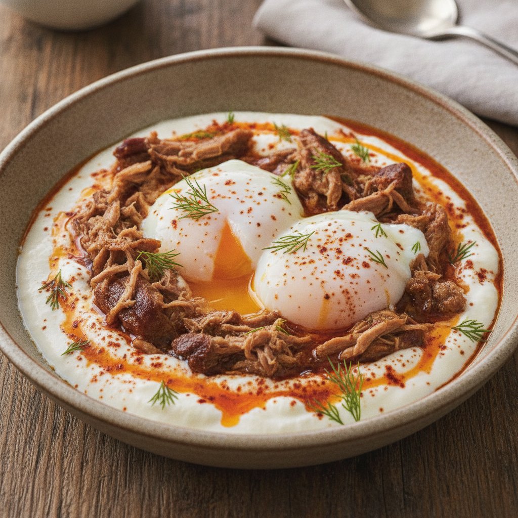 Eggs in Lamb Yogurt Sauce