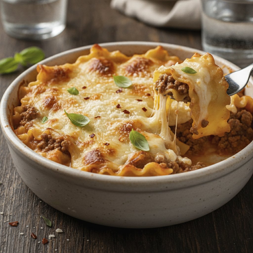 Baked Layered Meat Pasta (Low-Calorie)