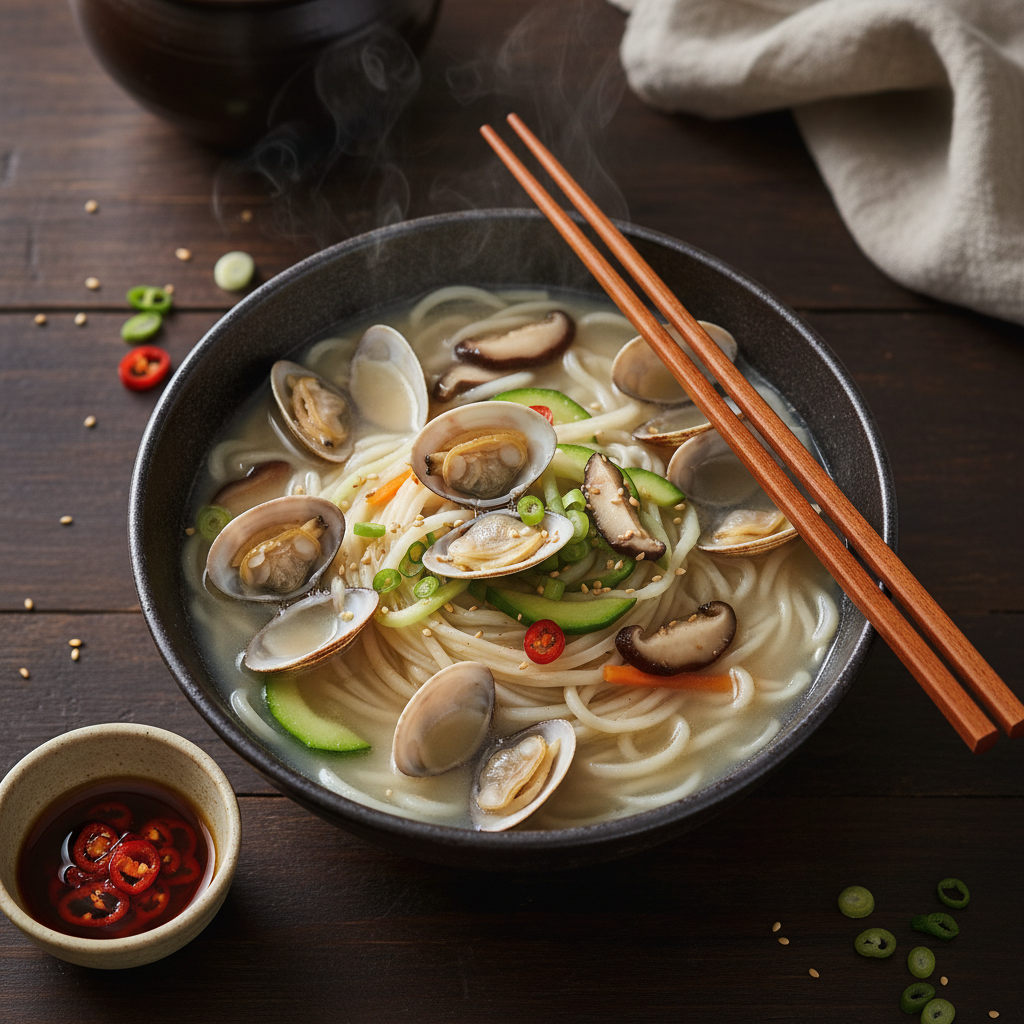 Kalguksu Anchovy Broth with Clams