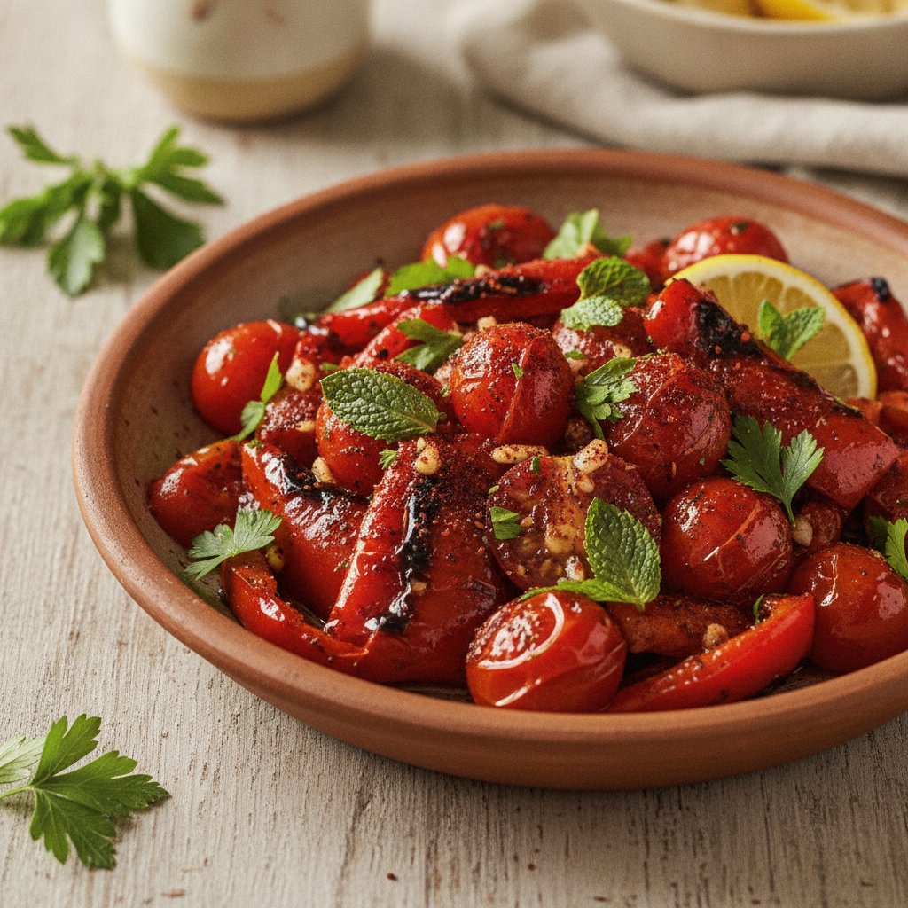 Grilled Pepper and Tomato Salad (Dairy-Free)