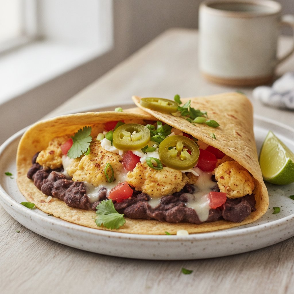 Egg and Bean Breakfast Wrap