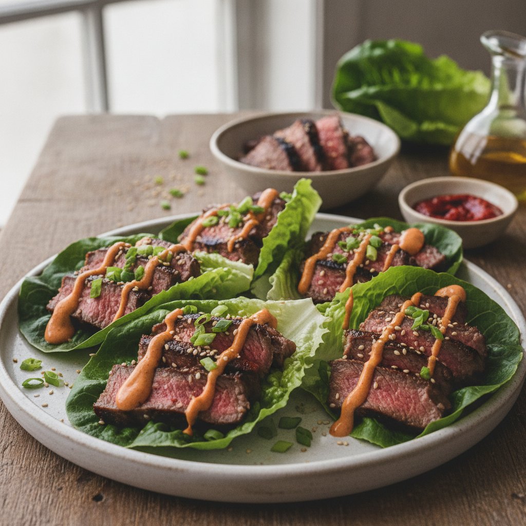 Korean Grilled Beef Lettuce Wraps (Keto)