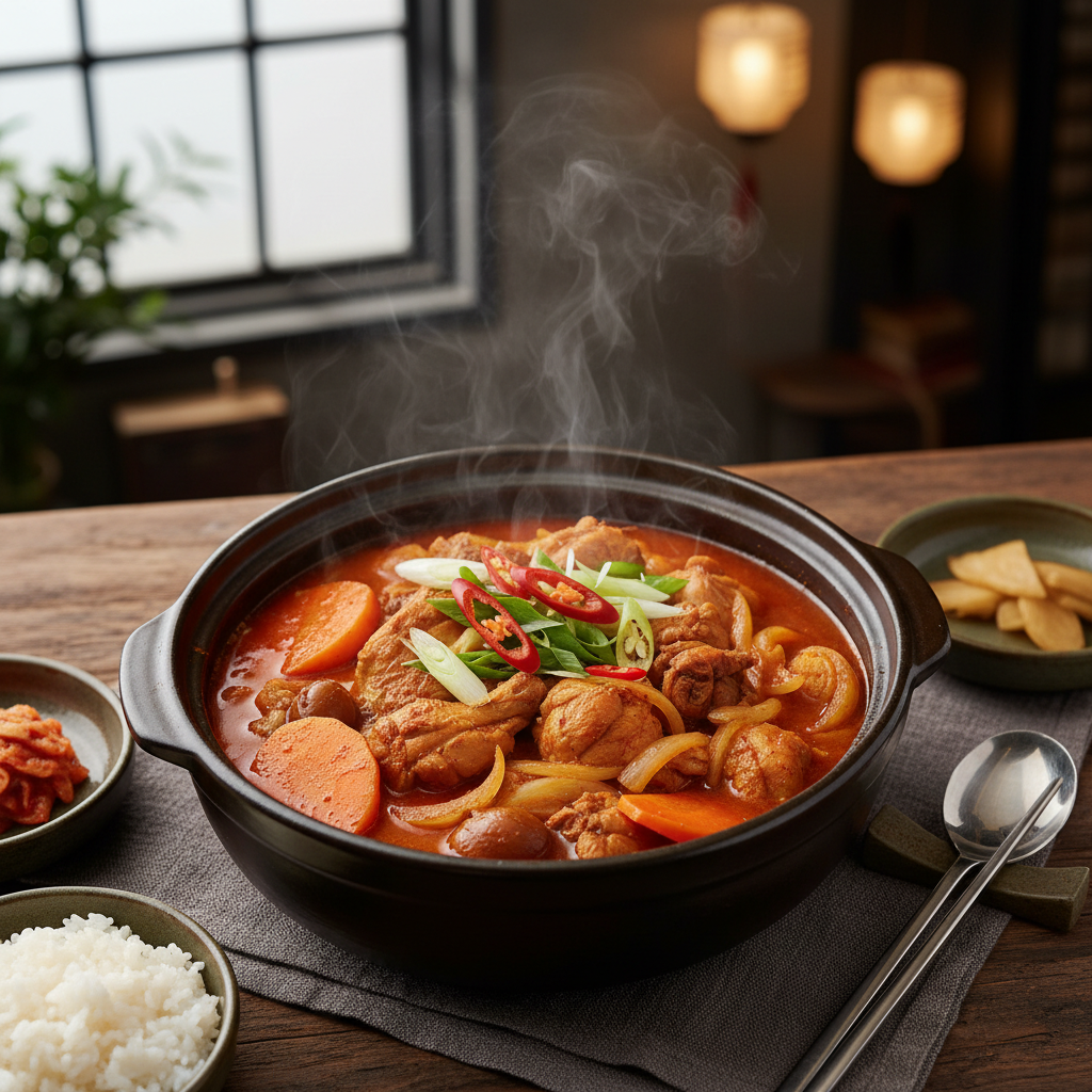 Spicy Korean Chicken Rice Bowl — Dakdoritang Bowl