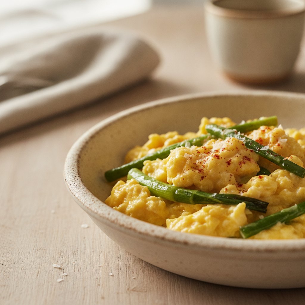 Scrambled Eggs with Garlic Shoots