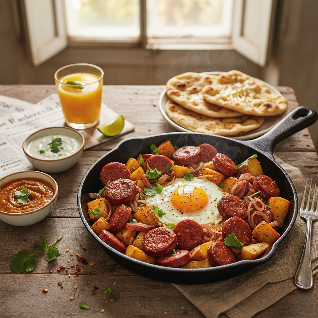 Goan Chorizo and Potato Brunch Hash