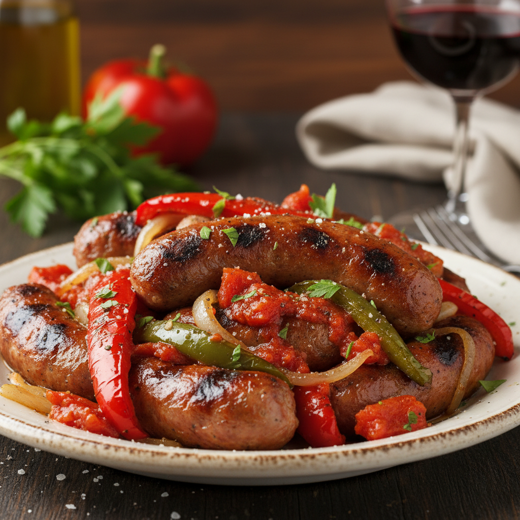 New Jersey Grilled Italian Sausage Pepper Plate