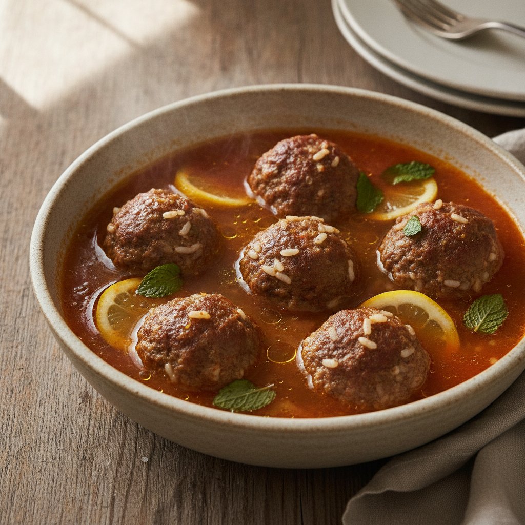Beef Rice Meatballs in Broth