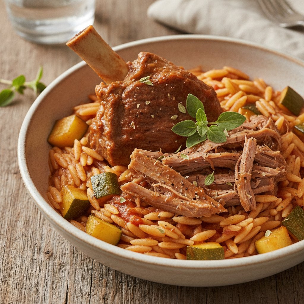 Braised Lamb with Pasta (Low-Calorie)