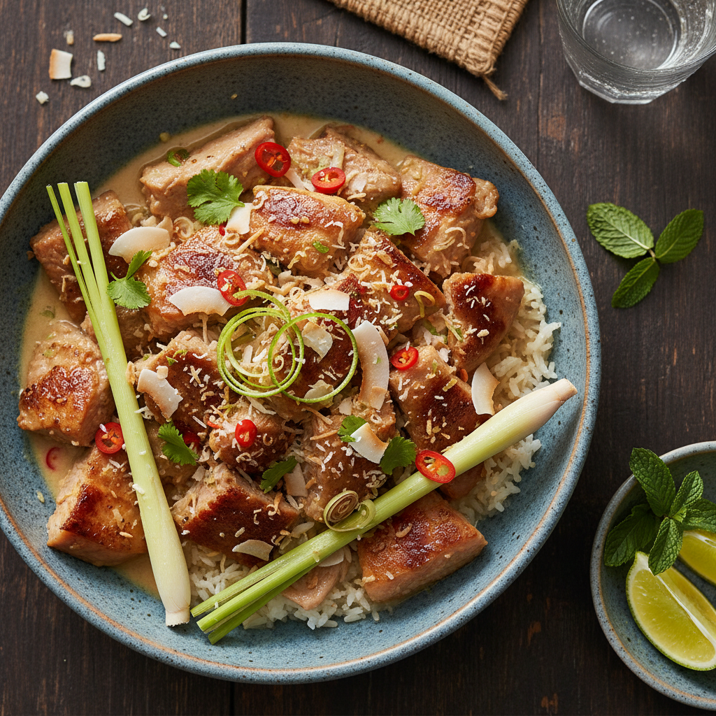 Lemongrass and Coconut Cream Braised Pork Shoulder