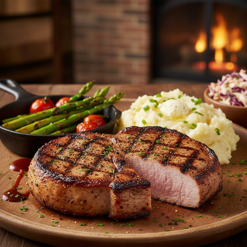 Texas Grilled Pork Loin Chop Plate