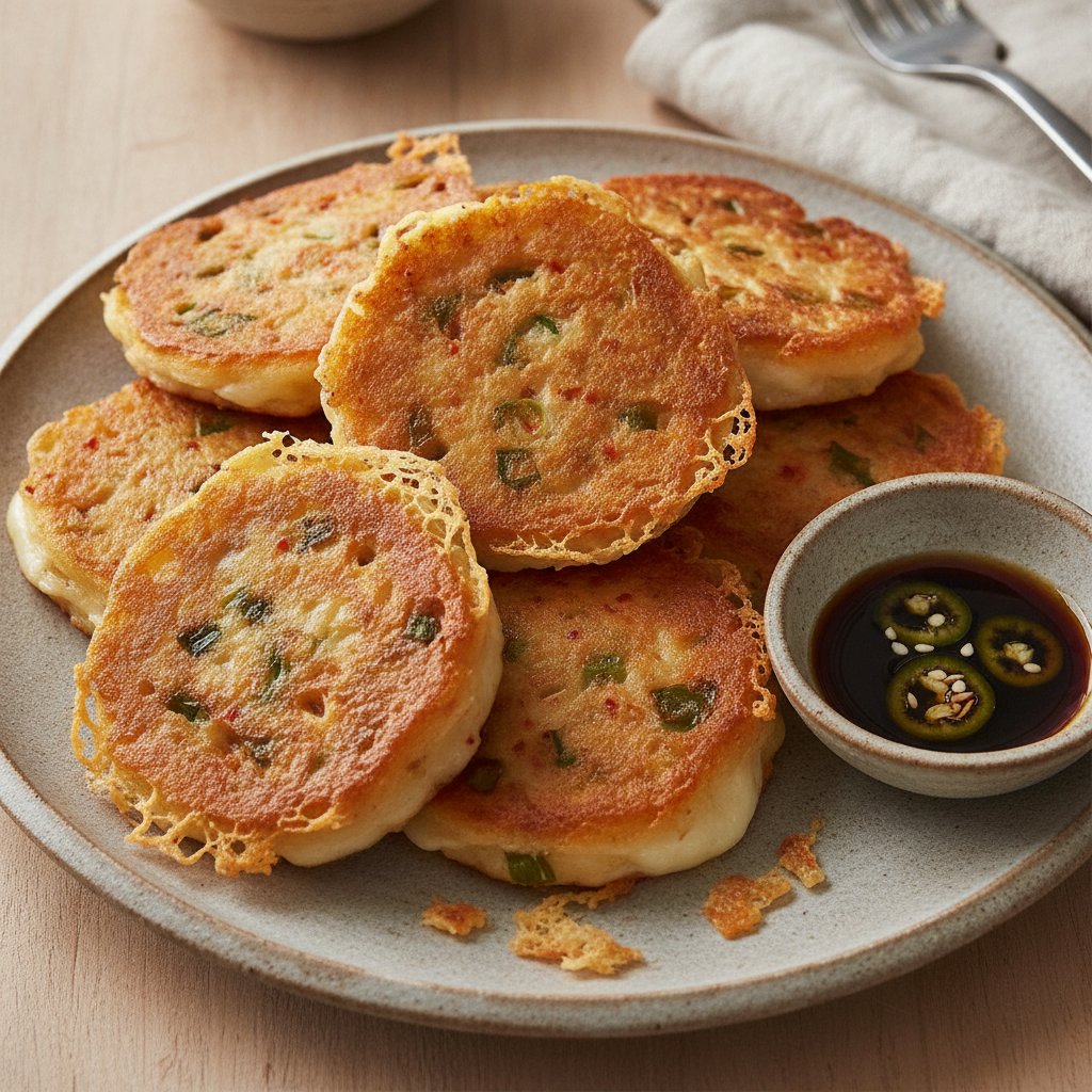 Kimchi and Cheese Pancake Bites